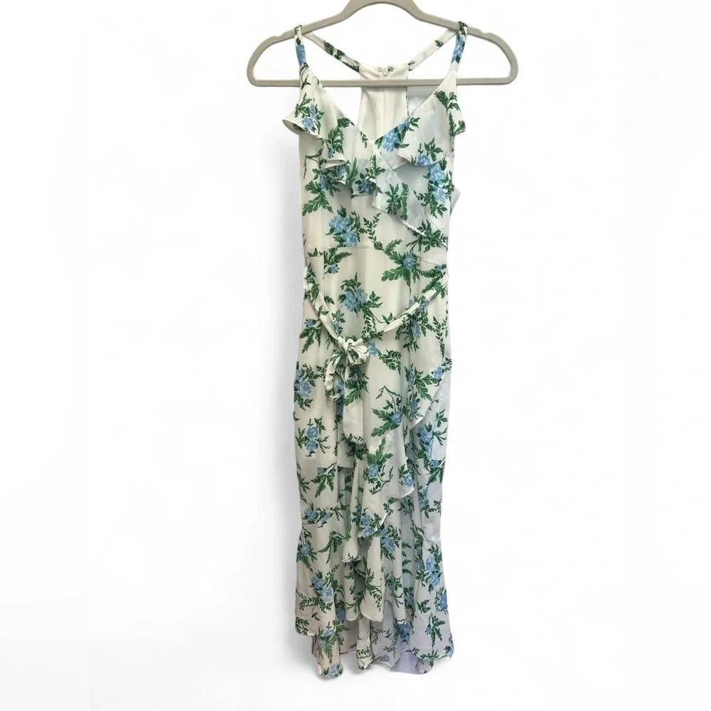 DISNEY PRINCESS RUFFLE MIDI RACER BACK FLORAL DRESS SIZE SMALL - Picture 2 of 11